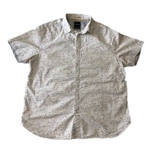 Denim & Flower Ricky Singh Mens XL Black & White Short Sleeve Button Up Shirt